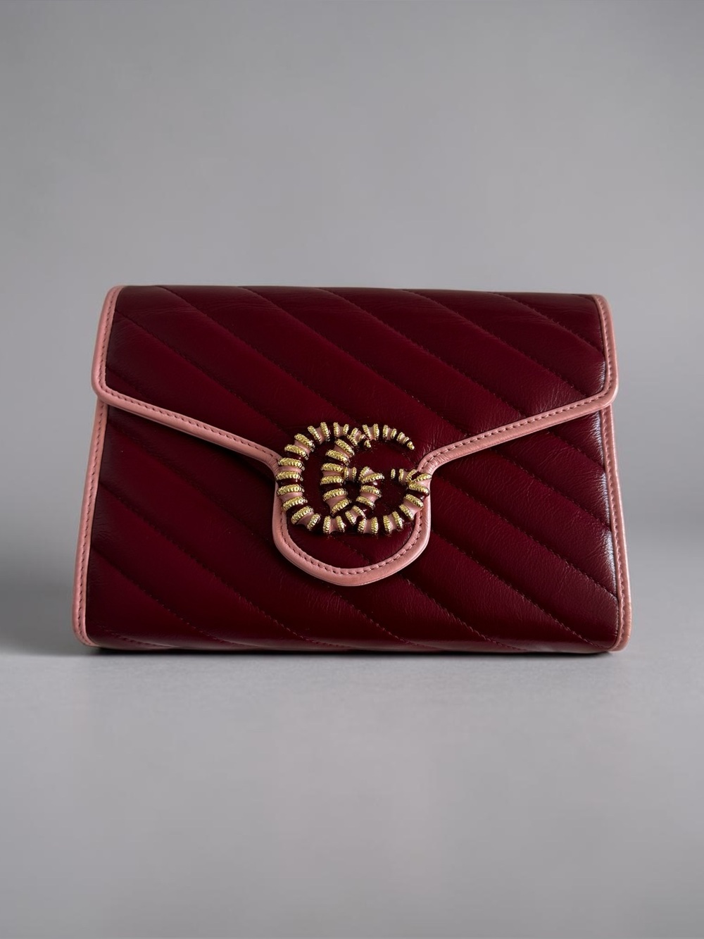 Gucci GG Marmont Matelassé Red Pink Leather Shoulder Bag